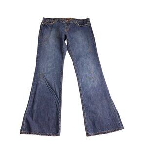Y2K Old Navy Special Edition Bootcut Jeans Size 14 Blue Orange Distressed